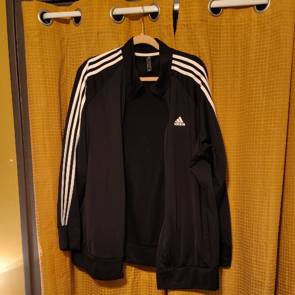 Adidas Black Jacket with White Accents